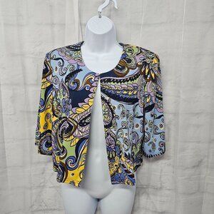 Madison Leigh Blue Shrug Jacket Boho Floral Fairy Retro Hippie Festival 10